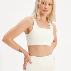 Girlfriend Collective Ivory Tommy Cropped Bra